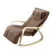 Homasa Wooden Massage Chair Rocking Recliner Chair Chaise Lounge Chair Brown