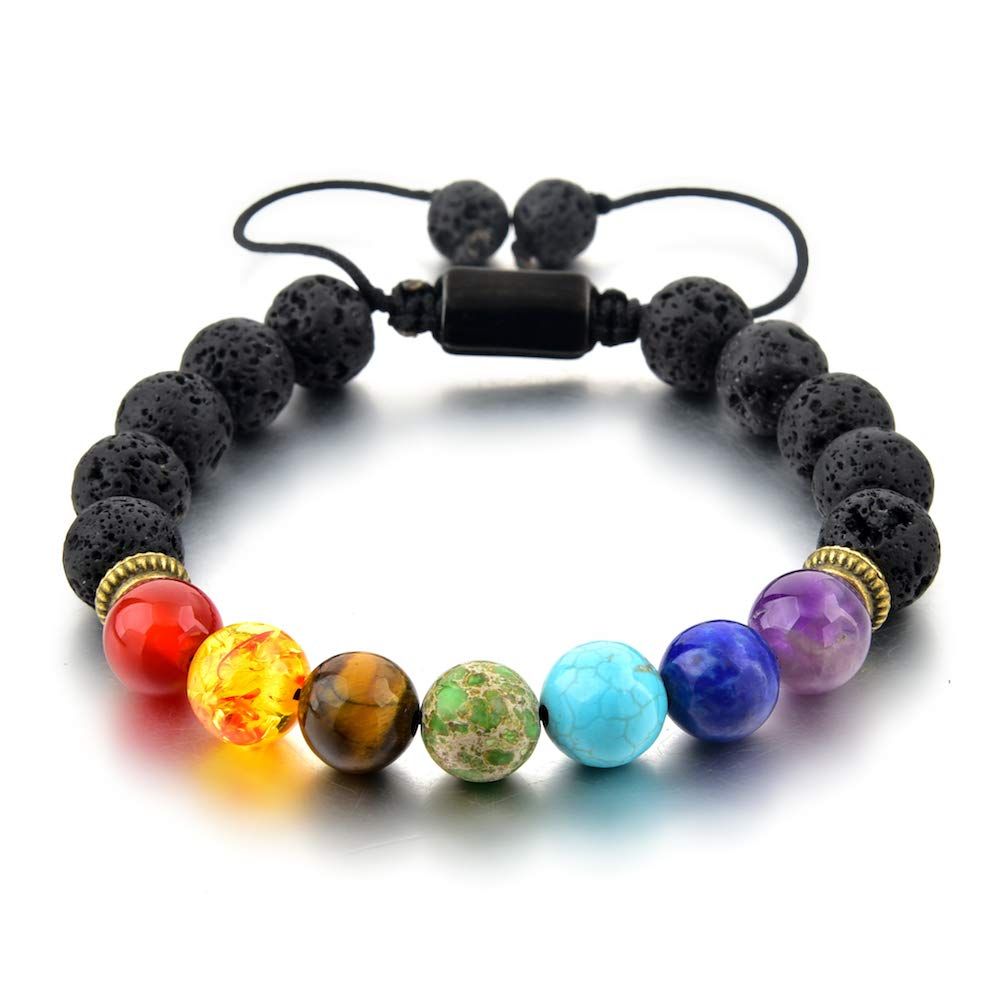 Kids Adjustable Lava Rock Beaded Stone Bracelet Essential Oil Diffuser for Aromatherapy Ideal for Anti-Stress or Anti-Anxiety Ages 6-13