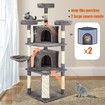 Cat Scratching Post Climbing Pole Tower Tree Playhouse Center w/ Scratcher Condo House Ladder Toys 163cm Tall 5 Levels