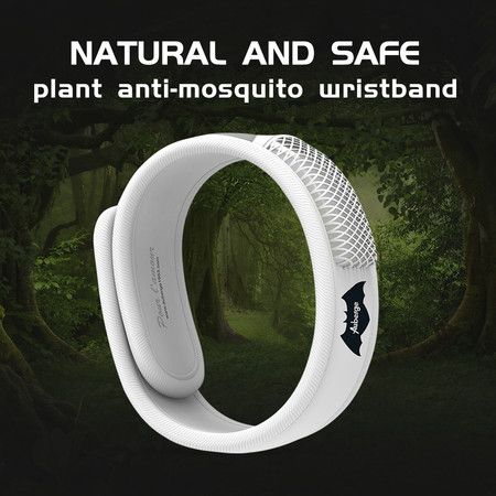 Mosquito Insect & Bug Repellent Wristband Waterproof, Outdoor Pest Repeller Bracelet w/Natural Essential Oils (WHITE)