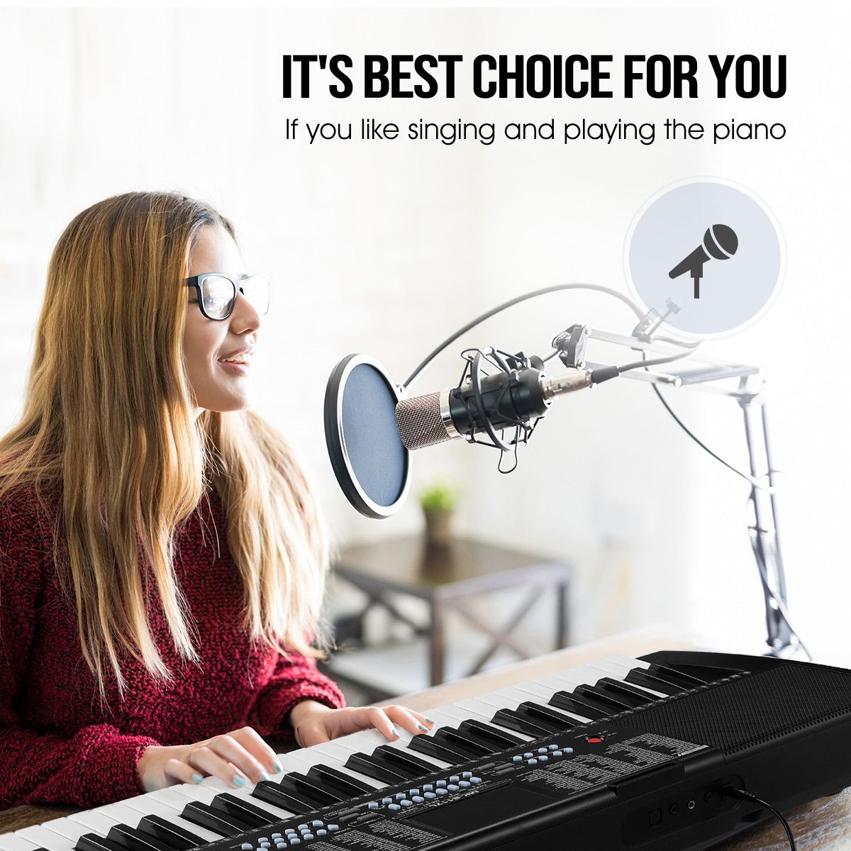 Melodic Electronic 61Lighted Key Piano Keyboard 24 Demo Songs USB