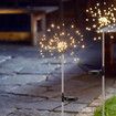 2x Solar Firework String Lights Garden Feature LED Light Sensor Night Lamp Warm White