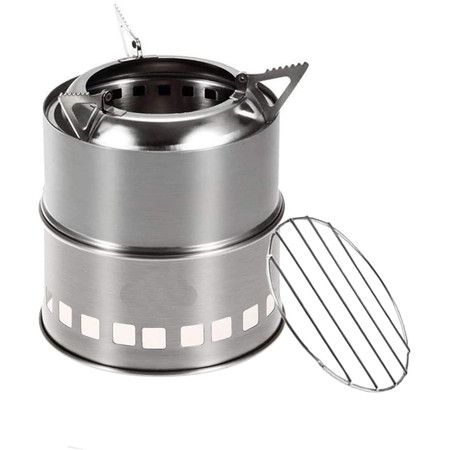 Potable Wood Burning Stoves for Picnic BBQ Camping Hiking with Grill Grid Potable Wood Burning Stoves for Picnic BBQ Camping Hiking with Grill Grid