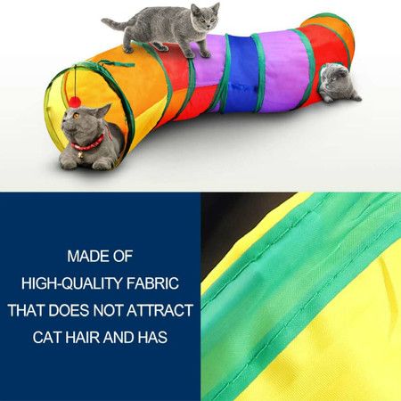 Interactive Peek-a-Boo Cat Chute Cat Tube Toy Blnboimrun Cat Tunnel with Play Ball Camouflage Square Tunnel for Indoor Cat 