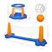 Inflatable Pool Float Set Volleyball Net and Basketball Hoops