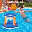 Inflatable Pool Float Set Volleyball Net and Basketball Hoops