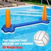 Inflatable Pool Float Set Volleyball Net and Basketball Hoops