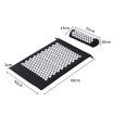 Acupressure Mat Yoga Massage Sit Lying Pain Stress Relax Black 68 x 42cm