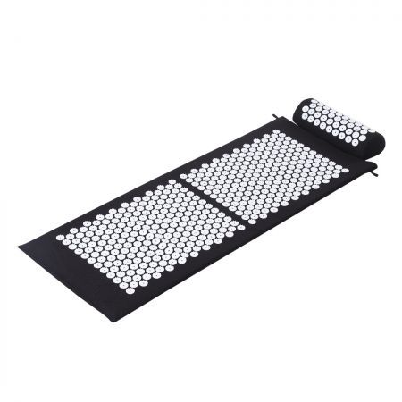 Acupressure Mat Yoga Massage Sit Lying Pain Stress Relax Black 130 x 50cm