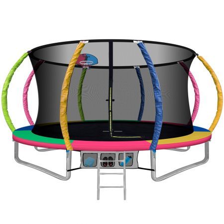 Everfit 12FT Trampoline for Kids w/ Ladder Enclosure Safety Net Rebounder Colors