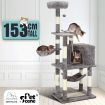 Large Cat Scratching Post Tree Tower Climbing Pole Gym with Playhouse Condo Rope Toy Hammock Perch 153cm Tall