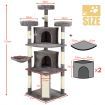 Cat Scratching Post Climbing Pole Tower Tree Playhouse Center w/ Scratcher Condo House Ladder Toys 163cm Tall 5 Levels