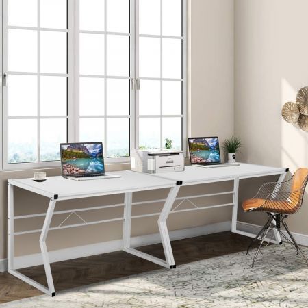 K Shaped Computer Desk Home Office Desk Workstation Gaming Study ...
