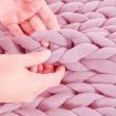 Knitted Weighted Blanket Chunky Pink Double 7KG