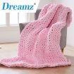 Knitted Weighted Blanket Chunky Pink Double 7KG