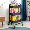 3 Tiers Kitchen Trolley Cart Grey