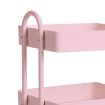 3 Tiers Kitchen Trolley Cart Steel Storage Rack Shelf Organiser Wheels Pink