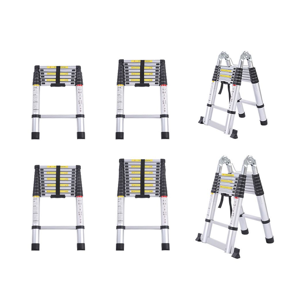 2M Telescopic Aluminium Multipurpose Ladder Extension Alloy Extendable Step