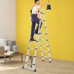 1.6M+1.6M Telescopic Aluminium Multipurpose Ladder Extension Alloy Extendable Step