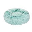 Pet Bed Cat Dog Donut Nest Calming Mat Soft Plush Kennel Teal XL