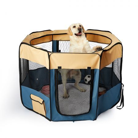 8 Panel Pet Playpen Dog Puppy Play Exercise Enclosure Fence Blue XL