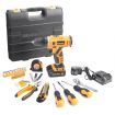 47Pcs 12V Cordless Drill Driver Set Household Hand Tool Kit w/ 2 Batteries