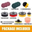 MasterSpec 15PCS Drill Brush Sponge Scrubber Scrub Brush Kit with Extend Holder
