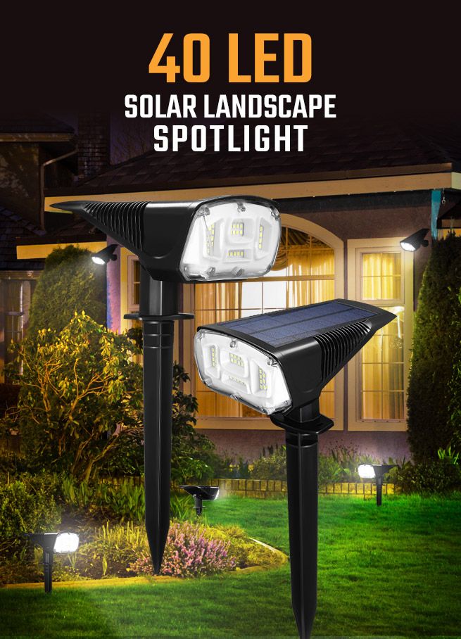 Solar Lamp PIR Motion Sensor Spotlight 40 LED Garden Patio Pathway Lawn Lights