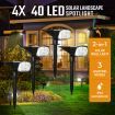 4x 40 LED Solar Powered Garden Lights Outdoor Security Sensor Spotlight