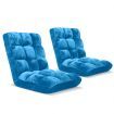 Floor Recliner Folding Lounge Sofa Futon Couch Folding Chair Cushion Blue x2