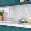 Grey Faux Marble Peel and Stick Countertops 24" x 118" White Gray Marble Counter Top Covers Peel and Stick Wallpaper