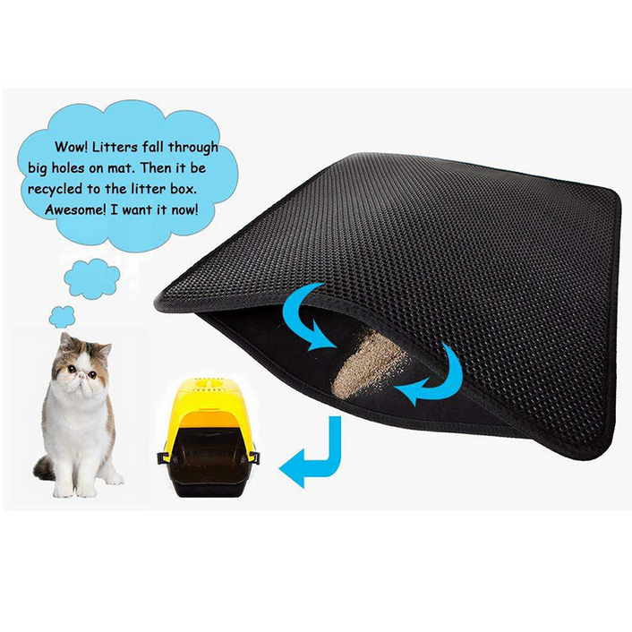 Cat Litter Mat Litter Trapper Size 24in X 15in, Honeycomb Double-layer 