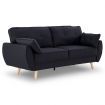 Sarantino 3 Seater Modular Linen Fabric Sofa Bed Couch Futon - Black