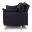 Sarantino 3 Seater Modular Linen Fabric Sofa Bed Couch Futon - Black