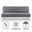 Sarantino 3 Seater Modular Linen Fabric Sofa Bed Couch - Dark Grey