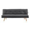 Sarantino 3 Seater Linen Sofa Bed Couch Lounge Futon - Dark Grey