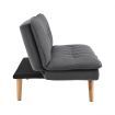 Sarantino 3 Seater Linen Sofa Bed Couch Lounge Futon - Dark Grey