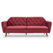 Sarantino Faux Velvet Sofa Bed Couch Furniture  Suite Seat Burgundy