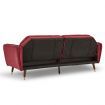 Sarantino Faux Velvet Sofa Bed Couch Furniture  Suite Seat Burgundy