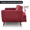 Sarantino Faux Velvet Sofa Bed Couch Furniture  Suite Seat Burgundy