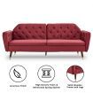 Sarantino Faux Velvet Sofa Bed Couch Furniture  Suite Seat Burgundy