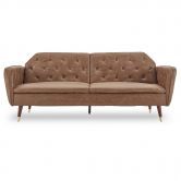 Sarantino Faux Leather Sofa Bed Couch Furniture Lounge Seat Brown