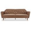 Sarantino Faux Leather Sofa Bed Couch Furniture Lounge Seat Brown