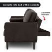 Sarantino Faux Velvet Sofa Bed Couch Furniture Lounge Suite - Black