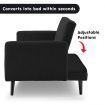 Sarantino 3 Seater Modular Linen Fabric Bed Sofa  Couch Armrest Black