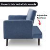 Sarantino 3 Seater Modular Linen Fabric Bed Sofa Couch Armrest Blue