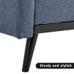 Sarantino 3 Seater Modular Linen Fabric Bed Sofa Couch Armrest Blue