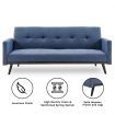 Sarantino 3 Seater Modular Linen Fabric Bed Sofa Couch Armrest Blue