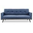Sarantino 3 Seater Modular Linen Fabric Bed Sofa Couch Armrest Blue
