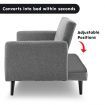 Sarantino 3 Seater Modular Linen Fabric  Bed Sofa Armrest Light Grey